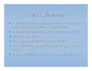 Personal Statement Workshop 2008