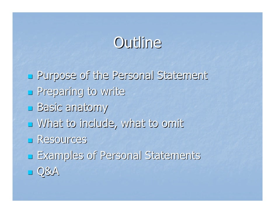 personal statement outline