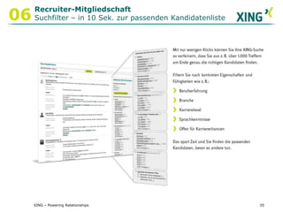 Enterprise GroupsmitzusätzlichenFunktionenfür das Management von Alumni, Mitarbeitern & anderenZielgruppen.Werben auf XING5BewerbenSieIhreProdukte und Services in Europasgrößtem Business Netzwerk