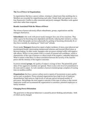 Personal and positional power