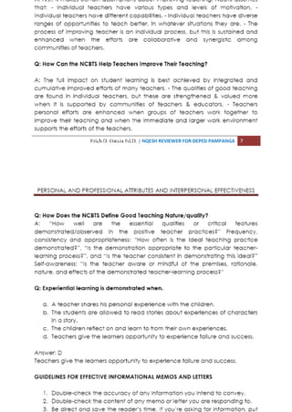 Personal and professional attributes and interpersonal effectiveness