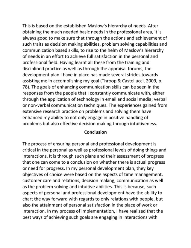personal and professional development essay introduction