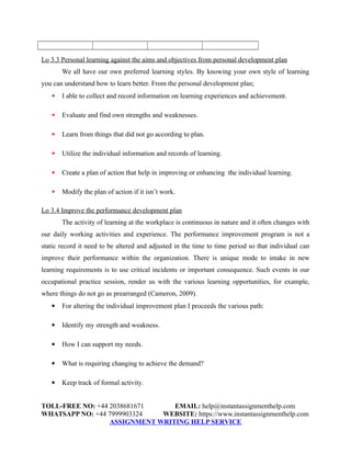 Personal and Professional Development Sample Assignment | PDF ...