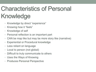 Personal and shared knowledge | PPTX