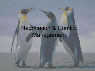 Negotiation & Conflict
Management
Negotiation & its Components
Personality
Negotiation & Conflict
Management
 