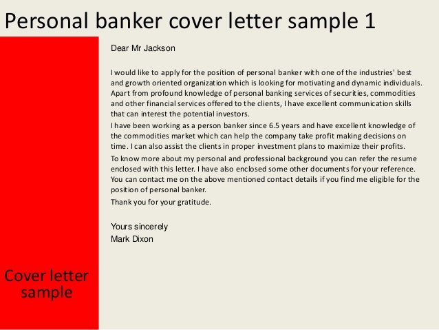 banking cover letter template