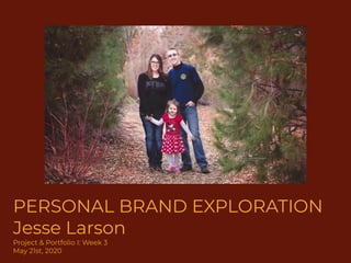 PERSONAL BRAND EXPLORATION
Jesse Larson
Project & Portfolio I: Week 3
May 21st, 2020
 