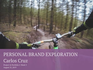 PERSONAL BRAND EXPLORATION
Carlos Cruz
Project & Portfolio I: Week 3
August 25, 2019
 