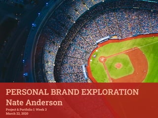 PERSONAL BRAND EXPLORATION
Nate Anderson
Project & Portfolio I: Week 3
March 22, 2020
 