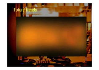 Future Trends
        Dois terços das          100M membros activos.
        pessoas online           O maior crescimento é
        utilizam redes sociais   no segmento de idade
        e a blogosfera           35-49



                                 5.5 biliões de
        Wikipedia—120M           videos em abril; #2
        visitantes por mes       o segundo motor de
                                 busca mais famoso.


                                 23% dos utilizadores
                                 móveis no UK e 19%
        Twitter cresceu 1382%
                                 nos EUA visitaram redes
        nos ultimos 12 meses;
                                 sociais a partir dos seus
                                 smartphones
 