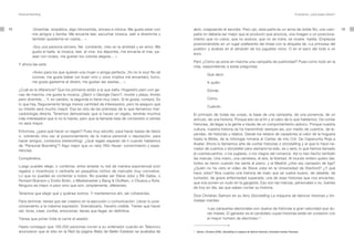 Personal Branding                                                                                                                                                                                  El producto. ¿Qué puedo ofrecer?




74             «Divertida, simpática, algo introvertida, sincera e irónica. Me gusta estar con   abrir, colapsando el servidor. Pero ojo, esta parte es un arma de doble filo, una cam-                                                    75
               mis amigos y familia. Me encanta leer, escuchar música, salir a divertirme y      paña no debería ser mejor que el producto que anuncia, una imagen o un posiciona-
               también quedarme en casita... ».                                                  miento que no crece, que no avanza, que no se nutre, se muere, hastía. Empiezas
                                                                                                 posicionándote en un lugar preferente del lineal con la etiqueta de «La princesa del
               «Soy una persona sincera, fiel, constante, creo en la amistad y en amor. Me
                                                                                                 pueblo» y acabas en el almacén de los juguetes rotos. O en el saco del todo a un
               gusta el baile, la música, leer, el cine, los deportes, me encanta el mar, pa-
                                                                                                 euro.
               sear con ocaso, me gustan los colores alegres... ».
                                                                                                 Pero ¿Cómo se pone en marcha una campaña de publicidad? Pues como todo en la
     Y ahora lee este:
                                                                                                 vida, respondiendo a estas preguntas:
               «Aviso para los que quieran una mujer o amiga perfecta. ¡Yo no lo soy! No sé
                                                                                                                Qué decir.
               cocinar, me gusta beber (un buen vino y unos mojitos me encantan), fumo,
               me gusta gastarme el dinero, me gustan las siestas... ».                                         A quién.
     ¿Cuál es la diferencia? Que los primeros están a la que salta. Hogareño pero con ga-                       Dónde.
     nas de marcha, me gusta la música: ¿Bach o Georgie Dann?, monte y playa, tímido
     pero divertido… Y, en cambio, la segunda lo tiene muy claro. Si te gusta, compra. Es                       Cómo.
     lo que hay. Seguramente tenga menos cantidad de interesados, pero te aseguro que
                                                                                                                Cuándo.
     su interés será mucho mayor. Esa es otra de las premisas de lo que llamamos mer-
     cadolología directa. Tenemos demostrado que si haces un regalo, tendrás muchos              El principio de todas las cosas, la base de una campaña, de una ponencia, de un
     más interesados que si no lo haces, pero que la llamada tasa de conversión a ventas         artículo, de una historia. Porque eso es al fin y al cabo de lo que hablamos. De contar
     no será mayor.                                                                              historias, de llegar a la gente a través de un comportamiento atávico. Porque nuestra
                                                                                                 cultura, nuestra historia se ha transmitido siempre así, por medio de cuentos, de le-
     Entonces, ¿para qué hacer un regalo? Pues muy sencillo, para hacer bases de datos
                                                                                                 yendas, de historias y relatos. Desde los relatos de cazadores al calor de la hoguera
     o, volviendo otra vez al posicionamiento de la marca personal o reputación, para
                                                                                                 hasta la Biblia, de la mitología romana al Cantar de mio Cid. De Caperucita Roja a
     hacer amigos, contactos (networking). ¿Qué regalo esperan de ti cuando hablamos
                                                                                                 Avatar. Ahora lo llamamos arte de contar historias o storytelling y al que lo hace na-
     de “Personal Branding”? Algo mejor que un reloj TAG Heuer: conocimiento y expe-
     riencias.                                                                                   rrador de cuentos o storyteller pero siempre ha sido, es y será, lo que hemos llamado
                                                                                                 el cuentacuentos, o los juglares, o los ciegos del romance. Así lo han hecho también
     Compártelos.                                                                                las marcas. Una mano, una carretera, el aire, la libertad. Al mundo entero quiero dar,
                                                                                                 todos se rieron cuando me senté al piano, y el Madrid ¿otra vez campeón de liga?
     Luego puedes elegir, o combinar, entre ampliar tu red de manera exponencial (con
                                                                                                 ¿Quién no ha visto el vídeo de Steve Jobs en la Universidad de Stanford? ¿Y qué
     regalos o incentivos) o centrarte en pequeños nichos de mercado muy concretos.
                                                                                                 hace Jobs? Nos cuenta una historia de malo que se vuelve bueno, de rebelde, de
     Lo que no puedes es contentar a todos. No puedes ser Steve Jobs y Bill Gates, o
                                                                                                 luchador, de grave enfermedad superada, una de esas historias que nos encantan,
     Richard Branson y Emilio Botín, o Mediamarket y Bang & Oluffsen, o Chueca y Ávila.
                                                                                                 que nos ponen un nudo en la garganta. Eso son las marcas, personales o no, fuertes
     Ninguno es mejor ni peor sino que son, simplemente, diferentes.
                                                                                                 de hoy en día, las que saben contar su historia.
     Tenemos que elegir qué y quiénes somos. Y mantenernos ahí, ser coherentes.
                                                                                                 Dice Christian Salmon en su libro Storytelling La máquina de fabricar historias y for-
     Para terminar, tienes que ser creativo en la ejecución o comunicación. Llevar tu posi-      matear mentes:
     cionamiento a la máxima expresión. Dramatizarlo, hacerlo creíble. Tienes que hacer
                                                                                                                «Las campañas electorales son duelos de historias a gran velocidad que du-
     reír, llorar, creer, confiar, emocionar, tienes que llegar, en definitiva.
                                                                                                                ran meses. El ganador es el candidato cuyas historias están en conexión con
     Tienes que poner toda la carne el asador.                                                                  el mayor número de electores» 11.

     Hasta conseguir que 185.000 personas corran a su ordenador cuando en Telecinco
     anunciaron que el sitio en la Red (la página Web) de Belén Esteban se acababa de            11
                                                                                                      Salmon, Christian (2008), Storytelling La máquina de fabricar historias y formatear mentes, Península.
 