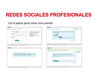 Los 6 pasos para crear una cuenta:
 