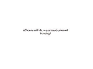¿Cómo se articula un proceso de personal
branding?

 