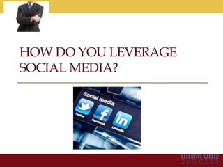 HOW DO YOU LEVERAGE
SOCIAL MEDIA?
 