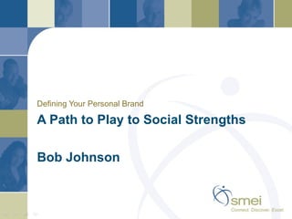 Defining Your Personal Brand

A Path to Play to Social Strengths

Bob Johnson
 