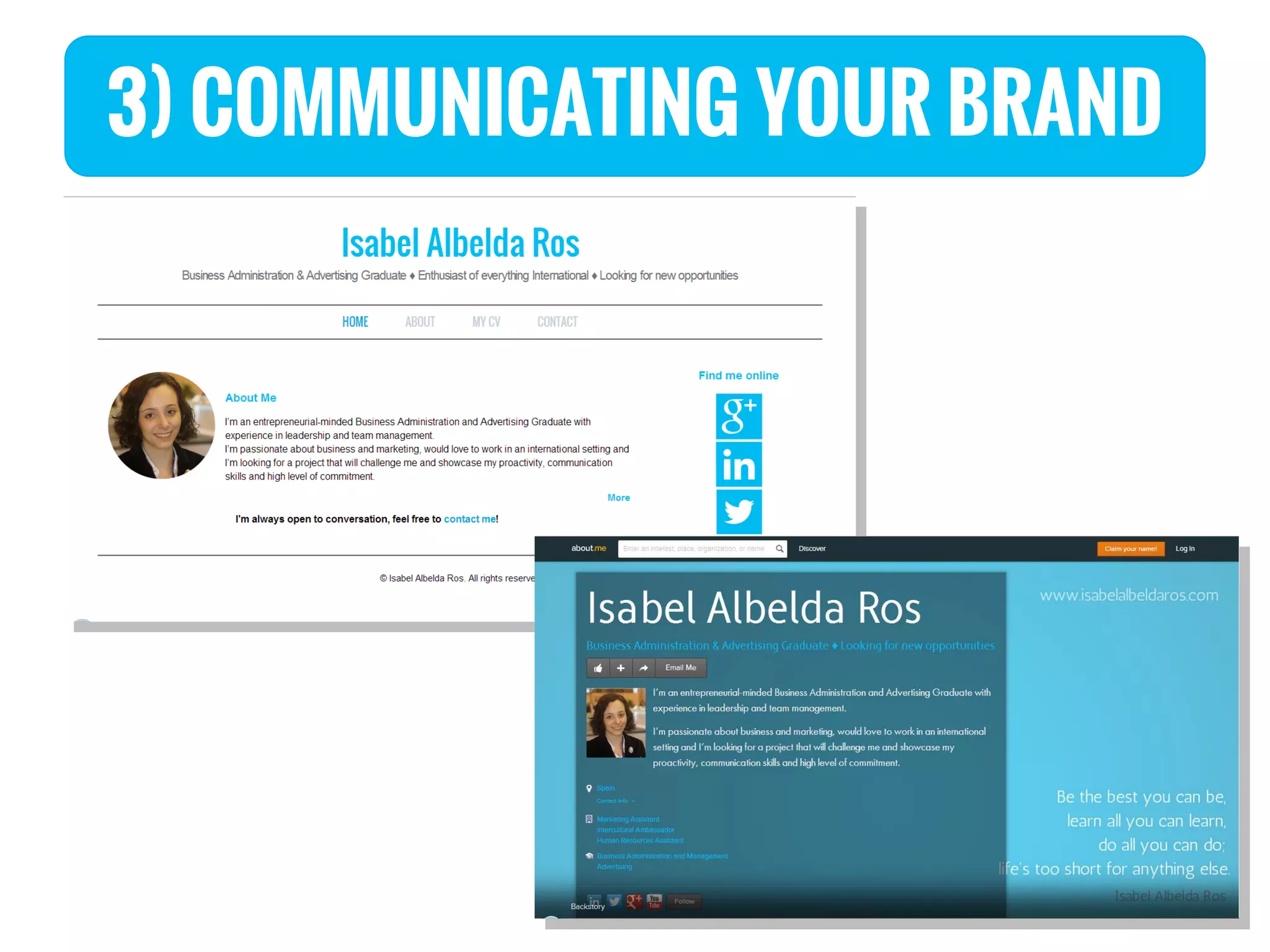 3) COMMUNICATING YOUR BRAND
 