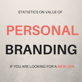 PERSONAL
BRANDING
STATISTICS ON VALUE OF
IF YOU ARE LOOKING FOR A NEWJOB
 
