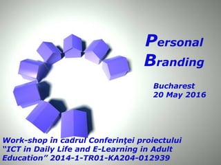 Page 1
Personal
Branding
Bucharest
20 May 2016
Work-shop în cadrul Conferinţei proiectului
“ICT in Daily Life and E-Learning in Adult
Education” 2014-1-TR01-KA204-012939
 