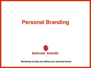 This will help you deﬁne who you are as a brand,
and then plan out how to launch your brand.
How to deﬁne your
personal brand
 