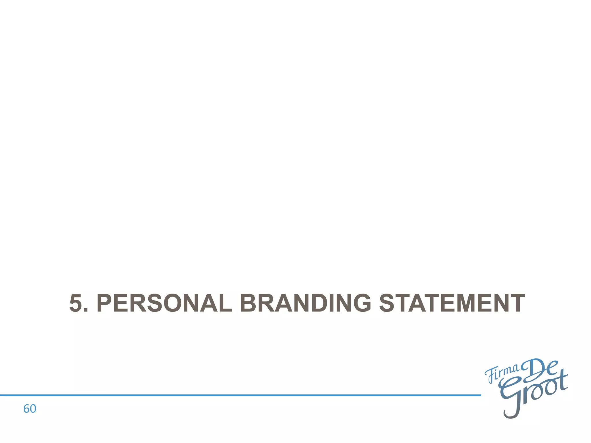 5. PERSONAL BRANDING STATEMENT
60
 