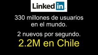 330 millones de usuarios
en el mundo.
2 nuevos por segundo.
2.2M en Chile
 
