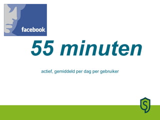 actief, gemiddeld per dag per gebruiker 55 minuten 