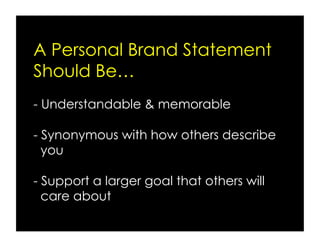 Personal Branding for Career Growth - Feb 2012
