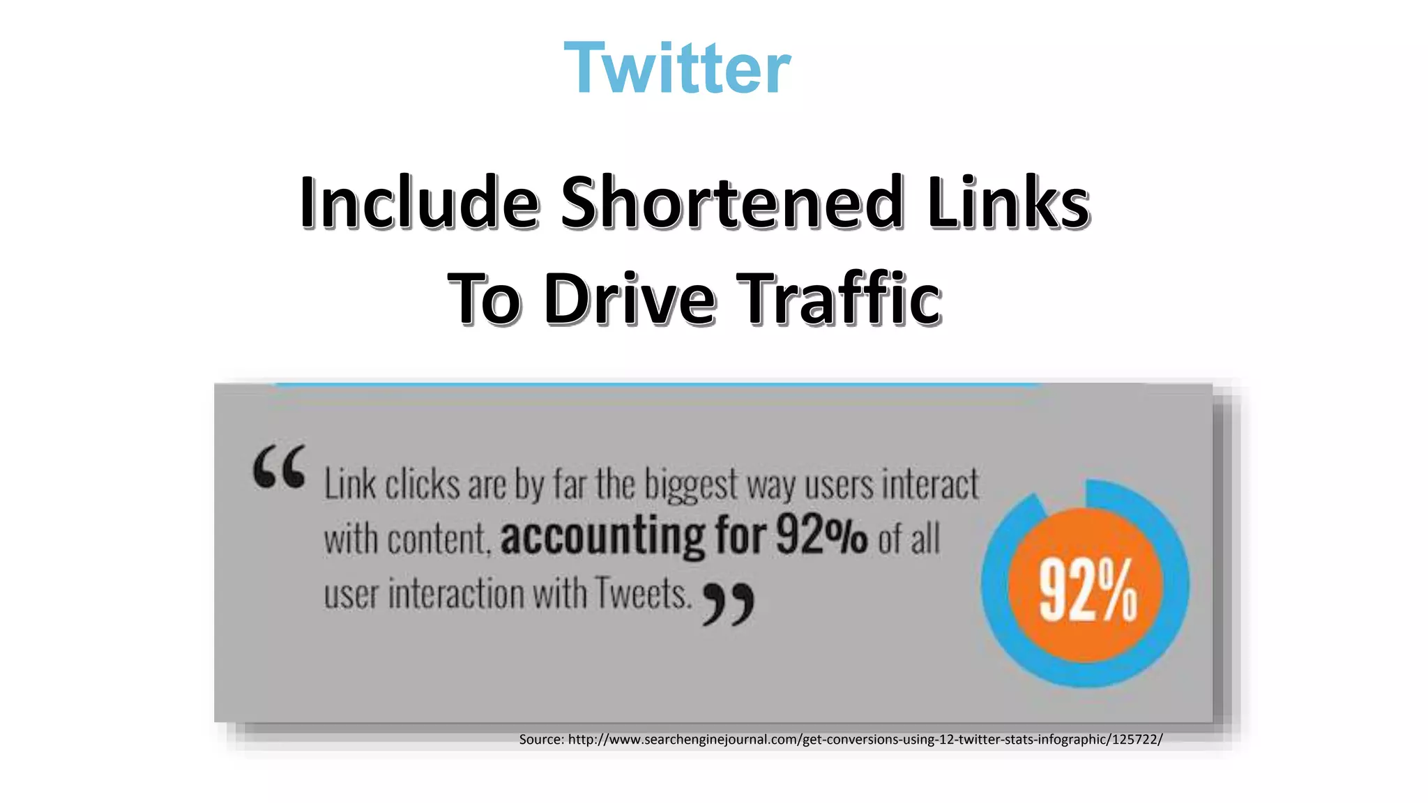 Twitter
Source: http://www.searchenginejournal.com/get-conversions-using-12-twitter-stats-infographic/125722/
 