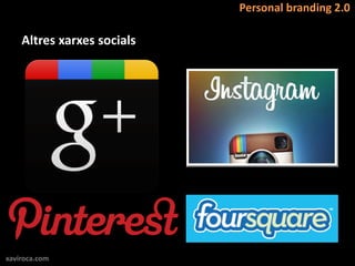 Personal branding 2.0

    Altres xarxes socials




xaviroca.com
 