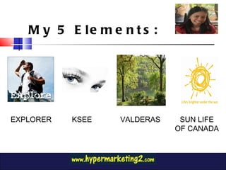 My 5 Elements: EXPLORER KSEE VALDERAS SUN LIFE OF CANADA