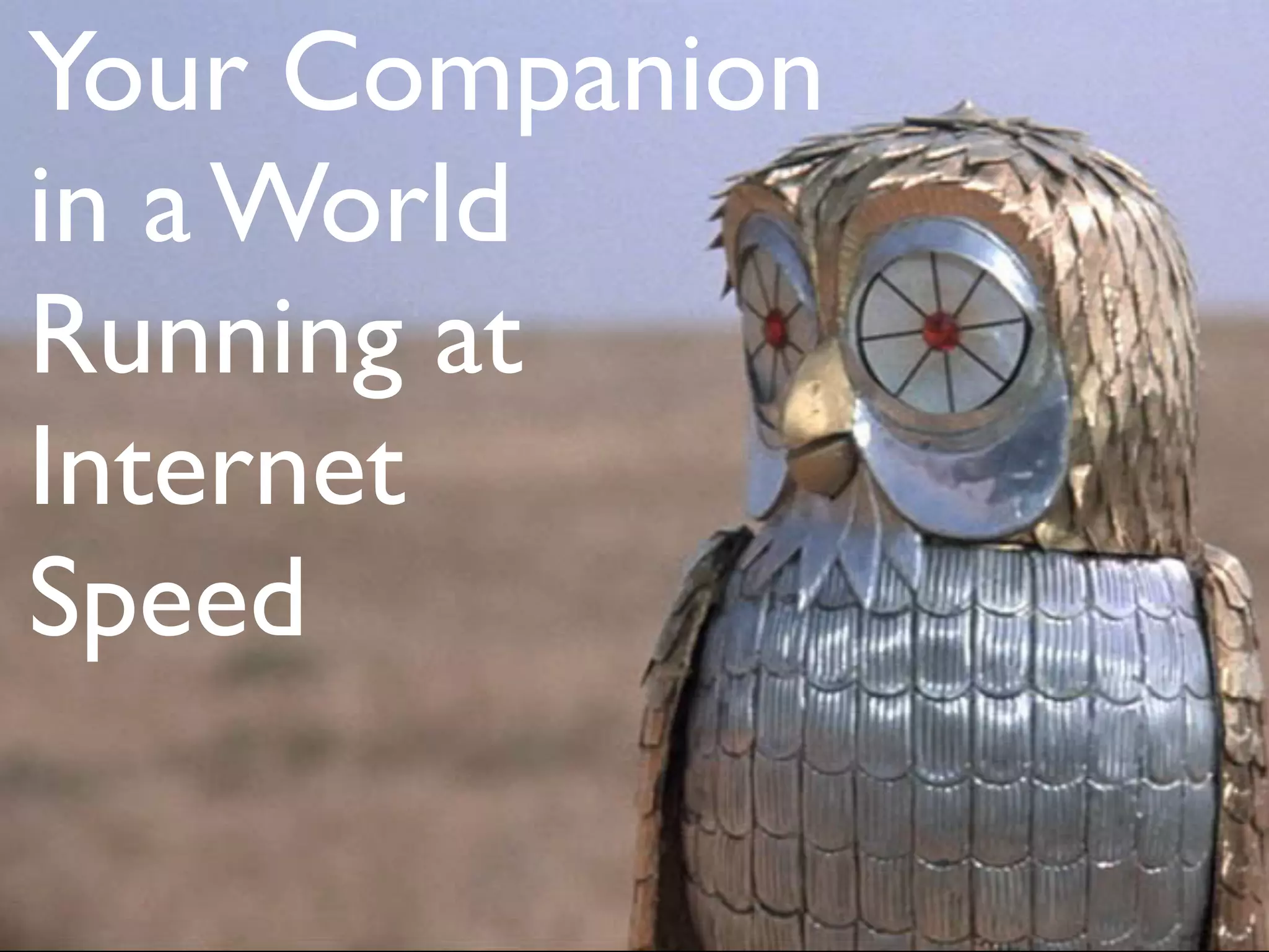 Your Companion
in a World
Running at
Internet
Speed
 