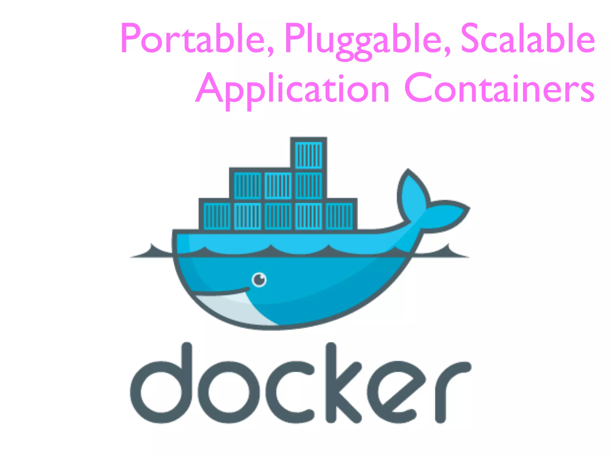 Portable, Pluggable, Scalable
Application Containers
 
