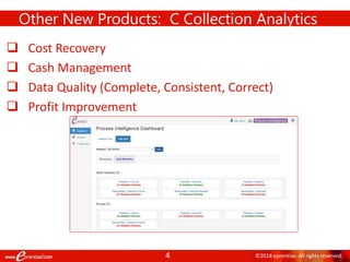 4 ©2018 eprentise. All rights reserved.
 Cost Recovery
 Cash Management
 Data Quality (Complete, Consistent, Correct)
 Profit Improvement
Other New Products: C Collection Analytics
 
