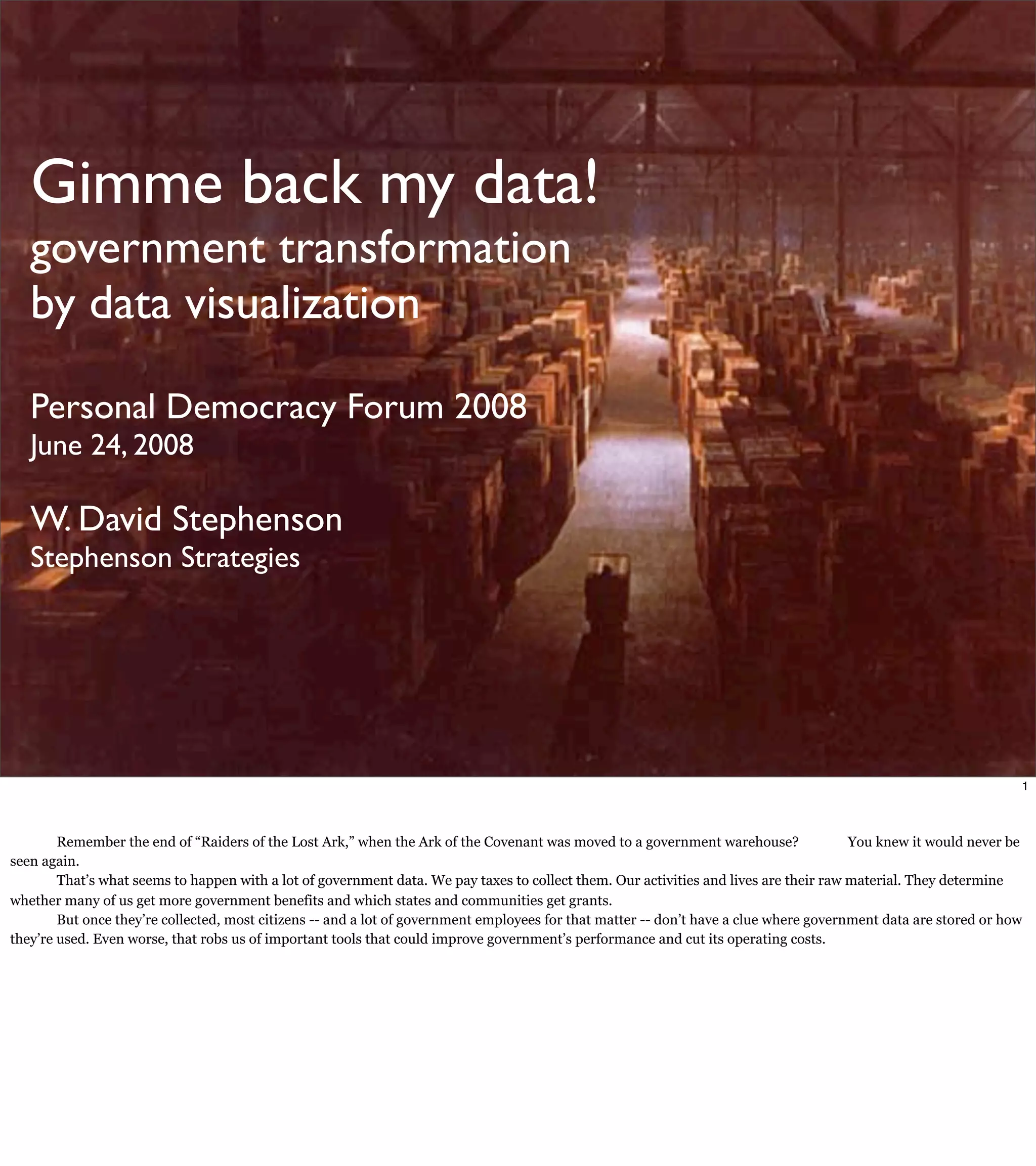 Gimme my data: government transformation