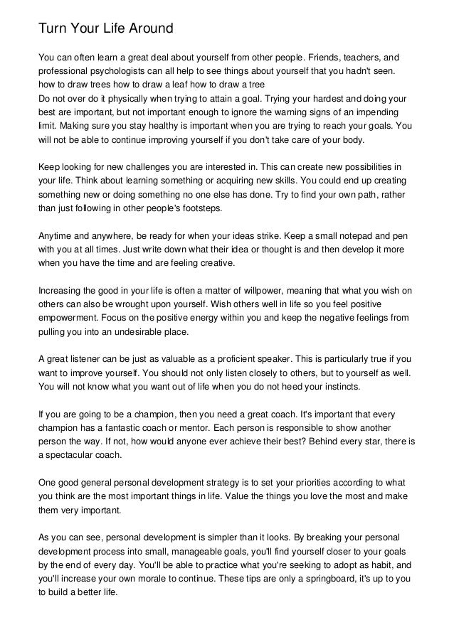 Turn Your Life Around Turn Your Life Around