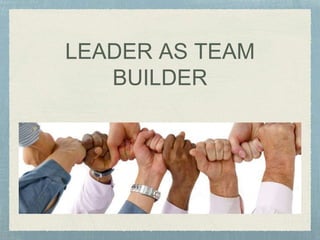 LEADER AS TEAM
BUILDER
 