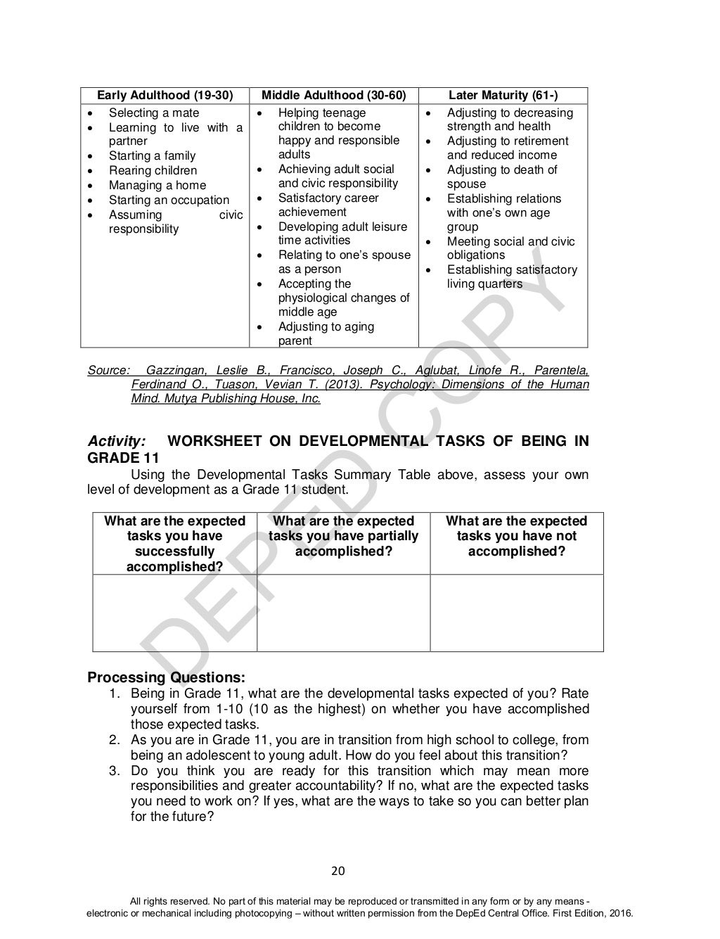 Personal development