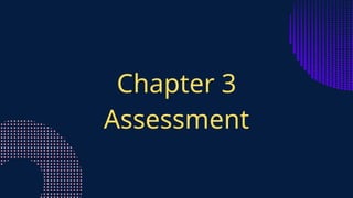 Chapter 3
Assessment
 
