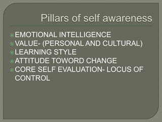Self awareness and emotional intelligence | PPTX