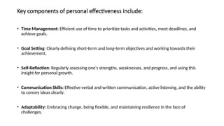 Enhancing Personal Effectiveness for Goal Achievement and Growth | PPTX