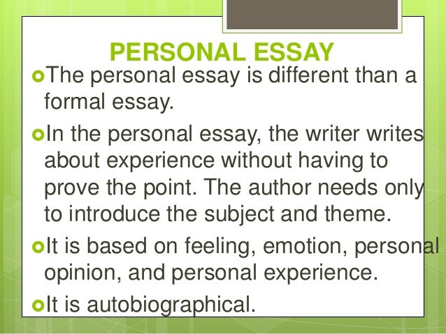 Meaning of personal essay