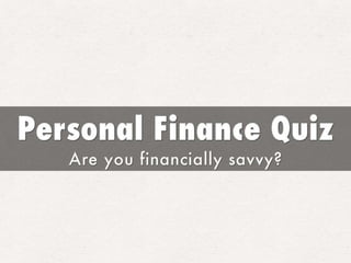 Personal Finance Quiz