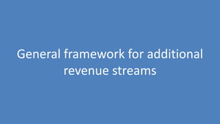 205
General framework for additional
revenue streams
 