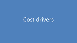 284
Cost drivers
 