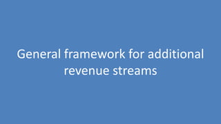 205
General framework for additional
revenue streams
 