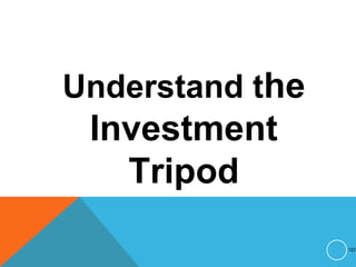Understand the
Investment
Tripod
122
 