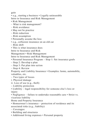 Uninsurable Risk Examples Personal Financial Planning – Managing your finances to achieve ‘p.docx
