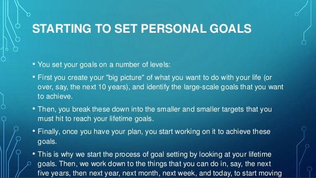 personal goal setting what are your goals for the next five years
