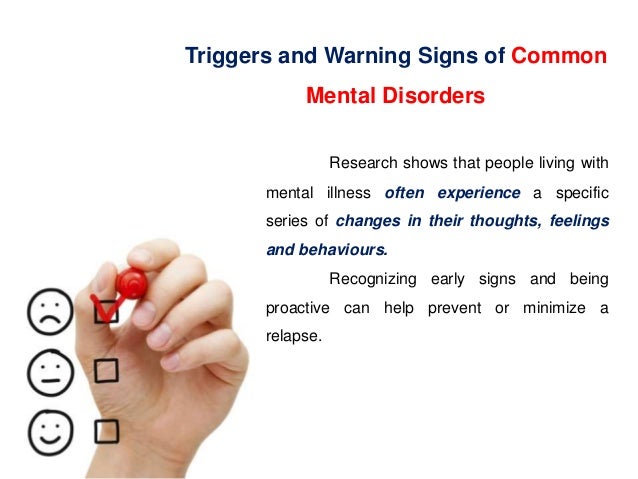 Signs of mental health problems