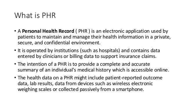 what is personal health records